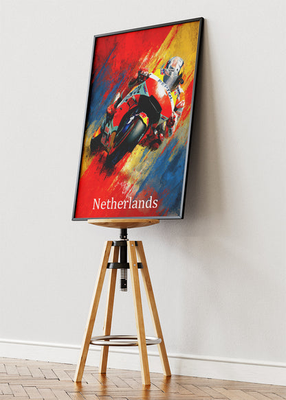 Netherlands Moto Racing Poster Canvas & Print – AI PRINT LAB