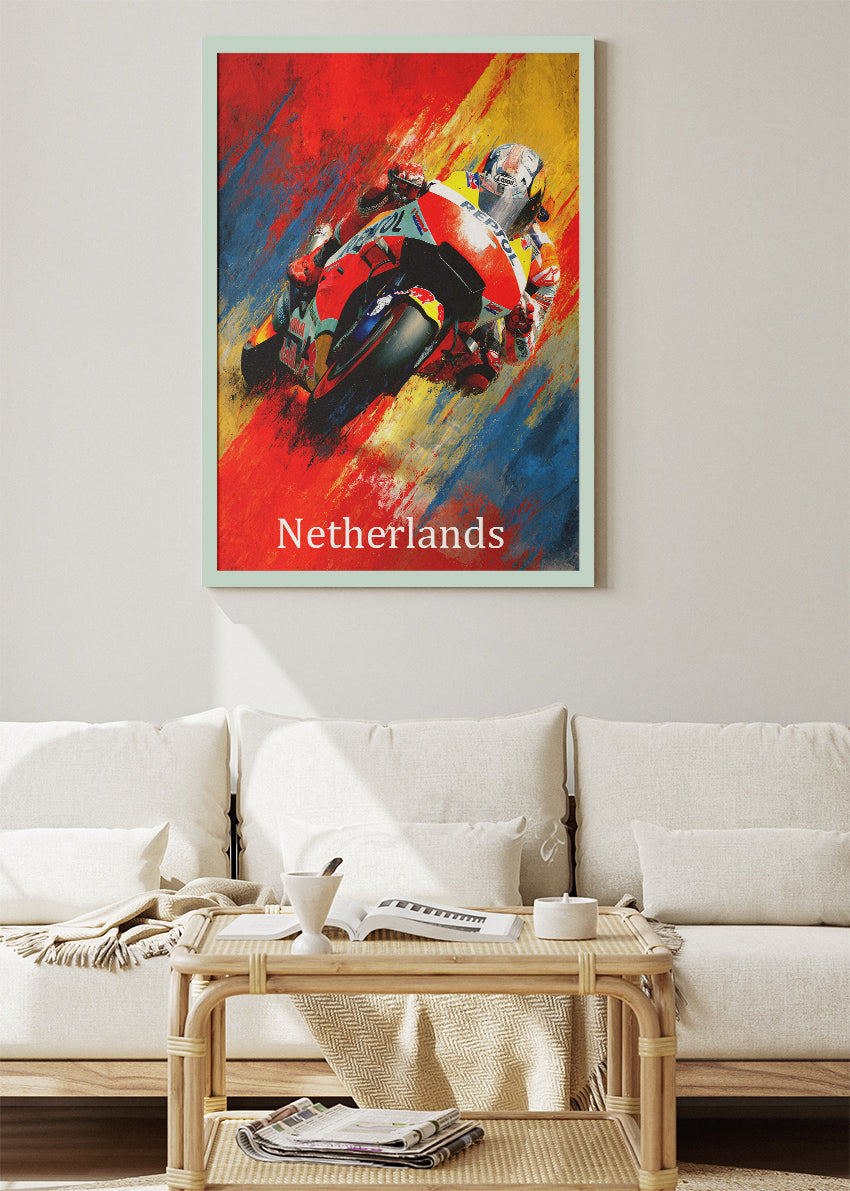 Netherlands Moto Racing Poster Canvas & Print – AI PRINT LAB