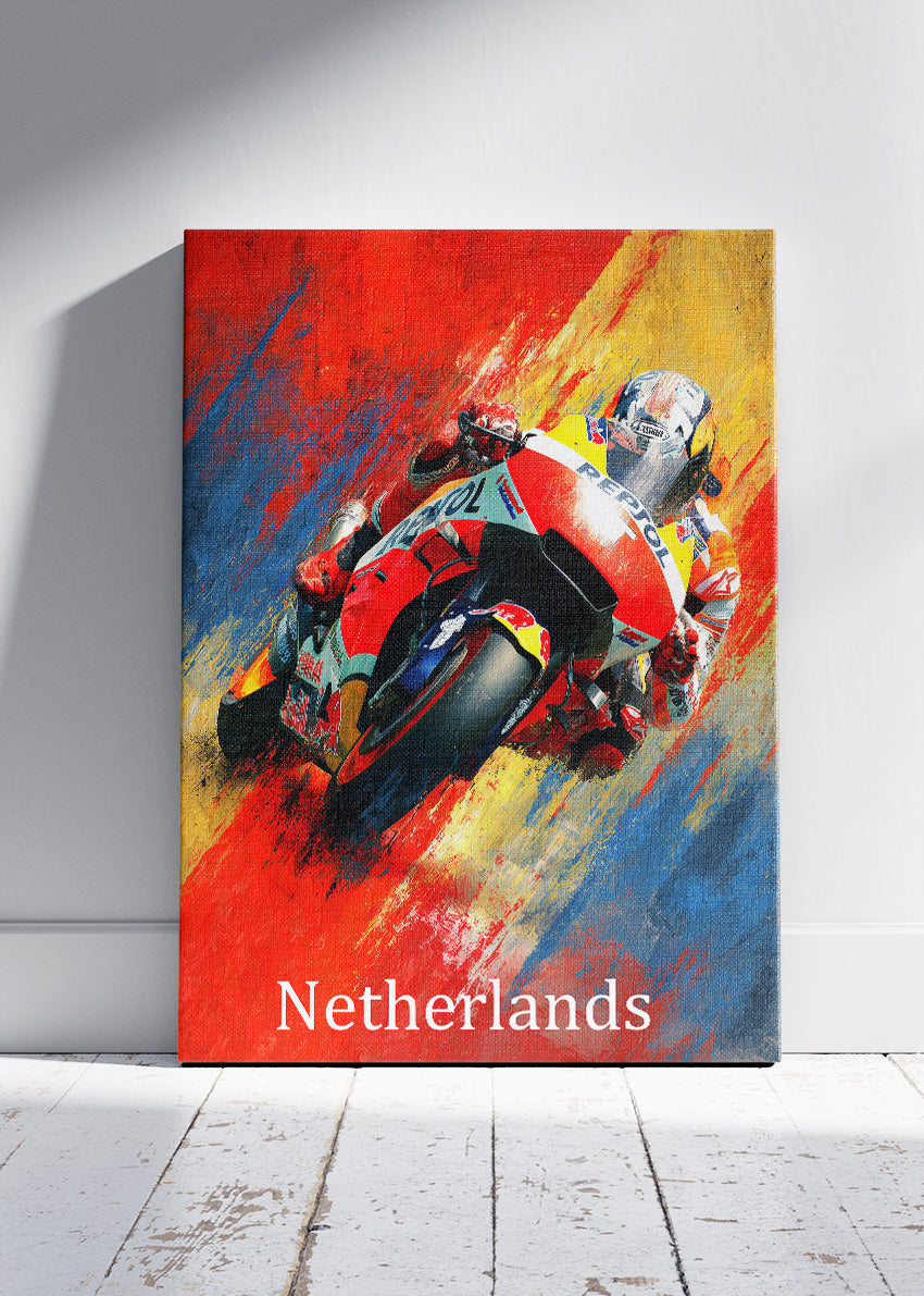 Netherlands Moto Racing Poster Canvas & Print – AI PRINT LAB