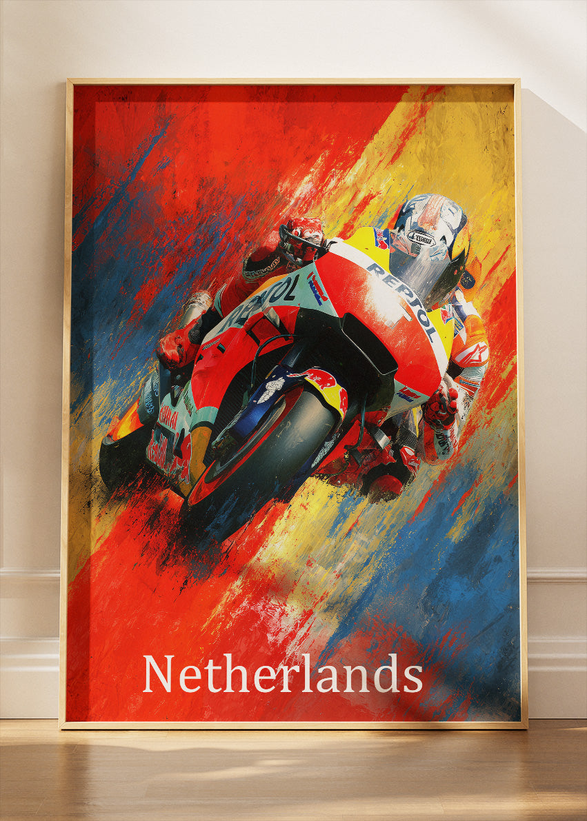Netherlands Moto Racing Poster Canvas & Print – AI PRINT LAB