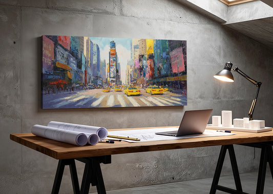 New York City Times Square Canvas Wall Art – Modern Urban Street Single & 3 Panel Canvas