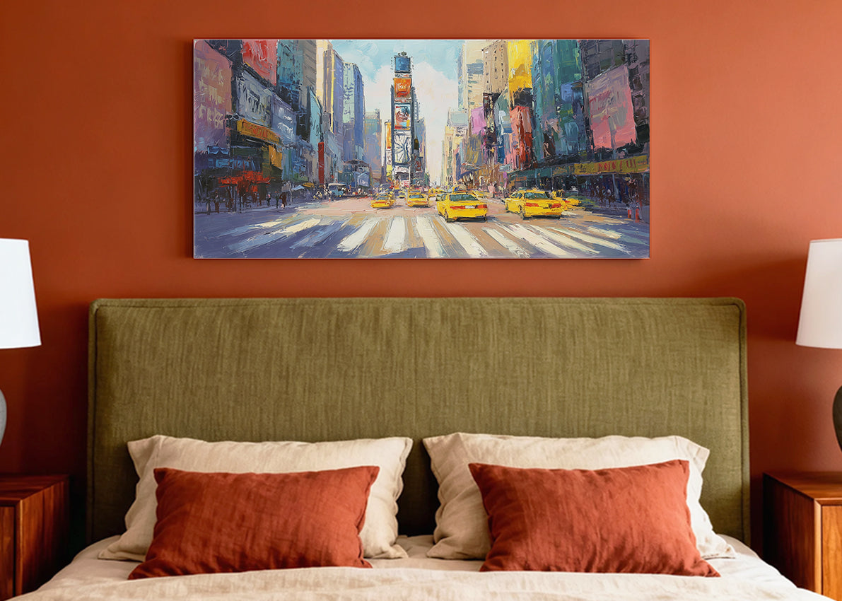 New York City Times Square Canvas Wall Art – Modern Urban Street Single & 3 Panel Canvas