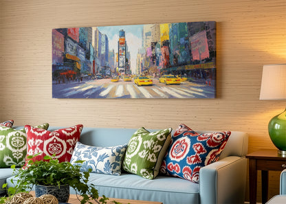 New York City Times Square Canvas Wall Art – Modern Urban Street Single & 3 Panel Canvas
