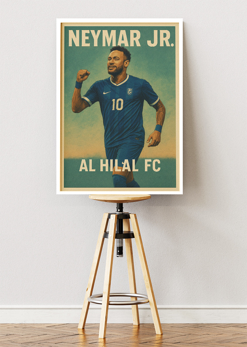 Neymar Jr. Al Hilal FC Football Wall Art | Iconic Playmaker Poster & Canvas
