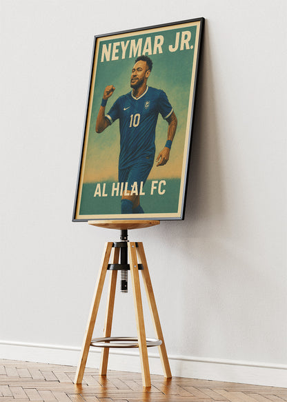 Neymar Jr. Al Hilal FC Football Wall Art | Iconic Playmaker Poster & Canvas