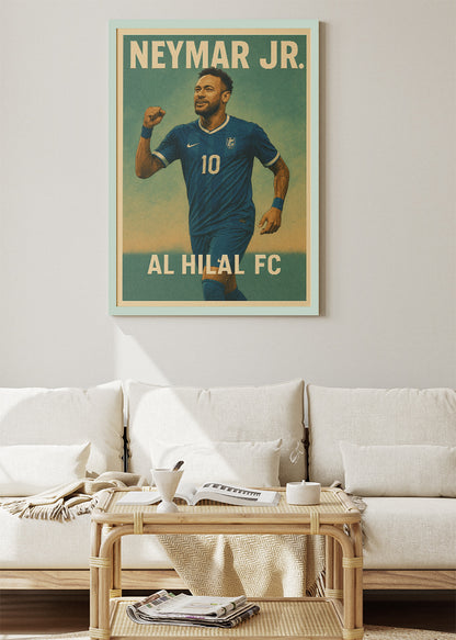 Neymar Jr. Al Hilal FC Football Wall Art | Iconic Playmaker Poster & Canvas