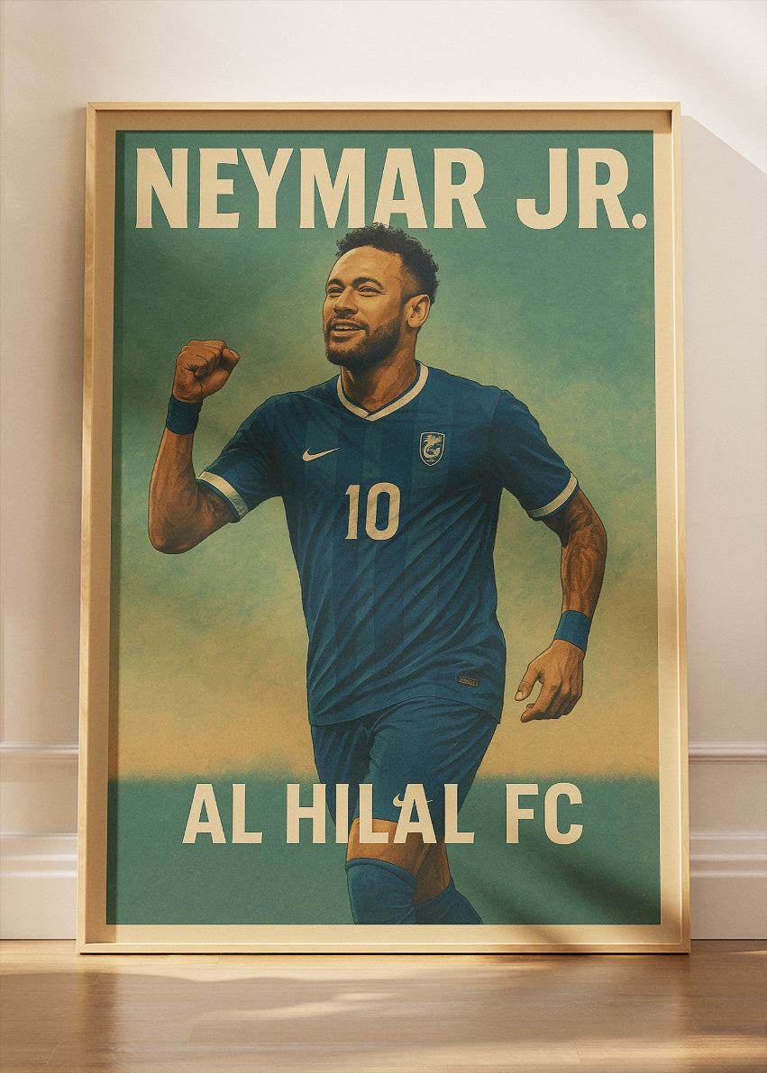Neymar Jr. Al Hilal FC Football Wall Art | Iconic Playmaker Poster & Canvas