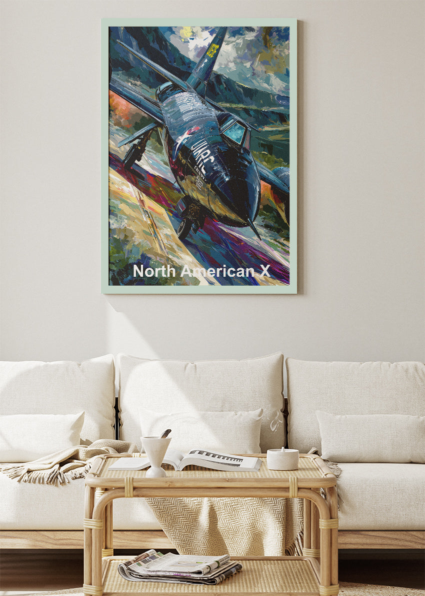 North American X-Series Aircraft Poster & Canvas Print – Illustrated Experimental Jet Wall Art