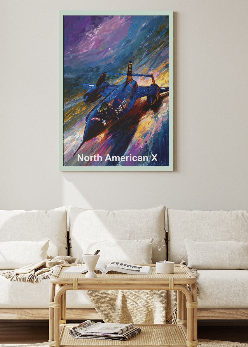 North American X-Series Aircraft Poster & Canvas Print – Illustrated Experimental Jet Wall Art
