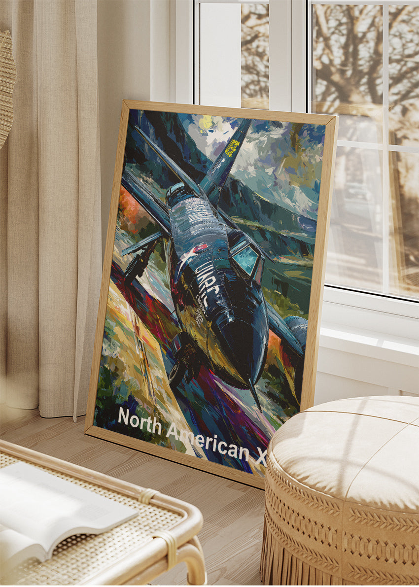 North American X-Series Aircraft Poster & Canvas Print – Illustrated Experimental Jet Wall Art