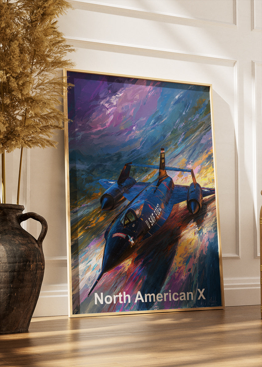 North American X-Series Aircraft Poster & Canvas Print – Illustrated Experimental Jet Wall Art