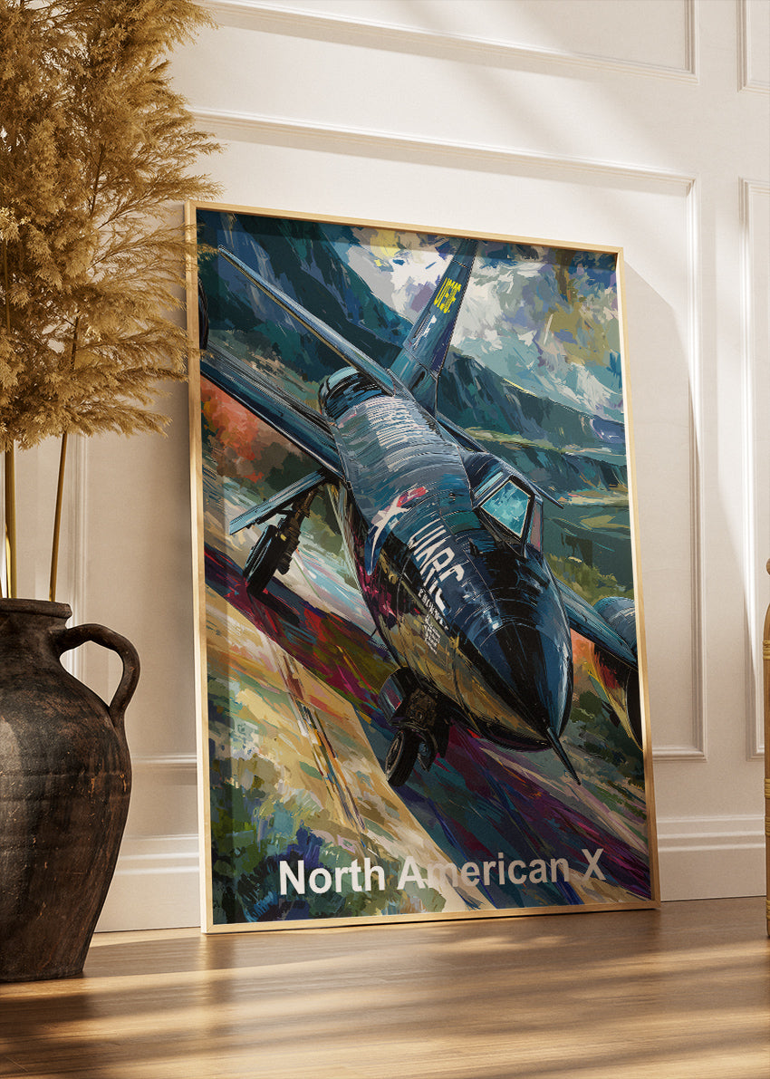 North American X-Series Aircraft Poster & Canvas Print – Illustrated Experimental Jet Wall Art