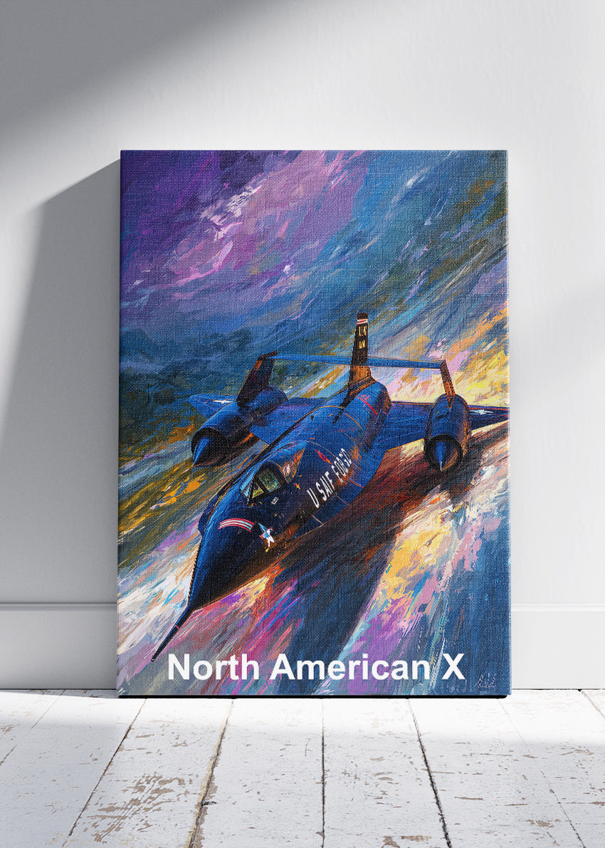 North American X-Series Aircraft Poster & Canvas Print – Illustrated Experimental Jet Wall Art