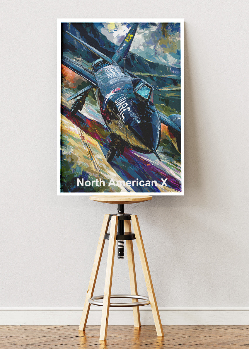 North American X-Series Aircraft Poster & Canvas Print – Illustrated Experimental Jet Wall Art