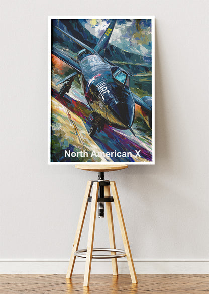 North American X-Series Aircraft Poster & Canvas Print – Illustrated Experimental Jet Wall Art