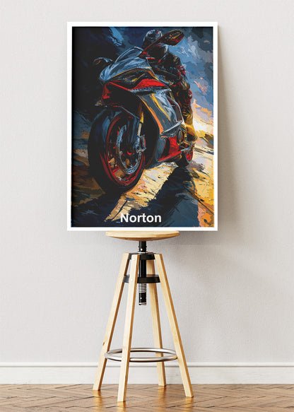 Norton Superbike Night Poster Canvas & Print – AI PRINT LAB
