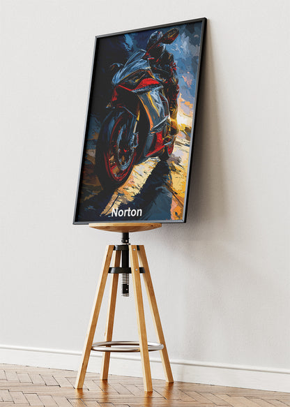 Norton Superbike Night Poster Canvas & Print – AI PRINT LAB