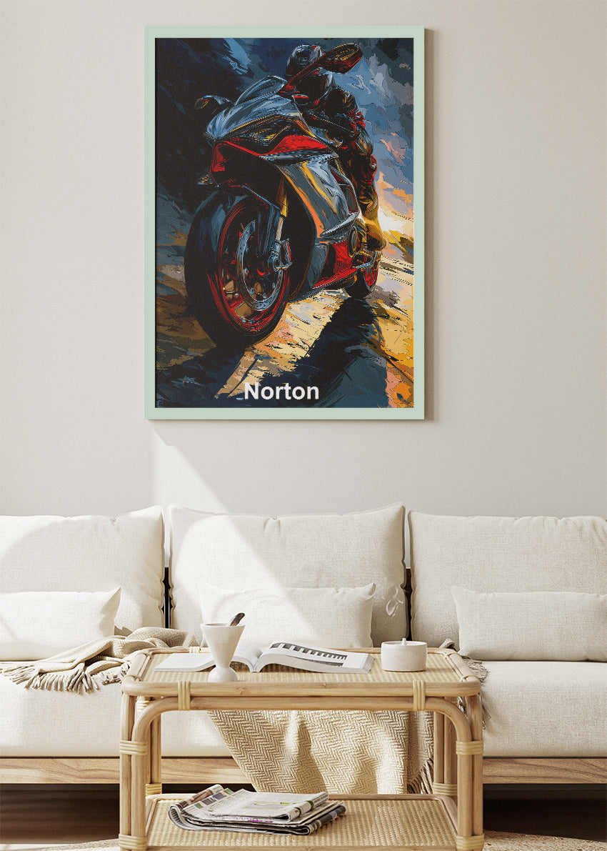 Norton Superbike Night Poster Canvas & Print – AI PRINT LAB