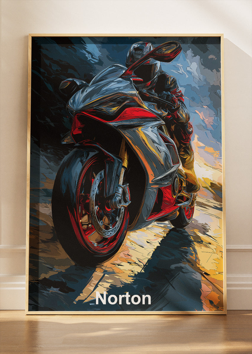 Norton Superbike Night Poster Canvas & Print – AI PRINT LAB