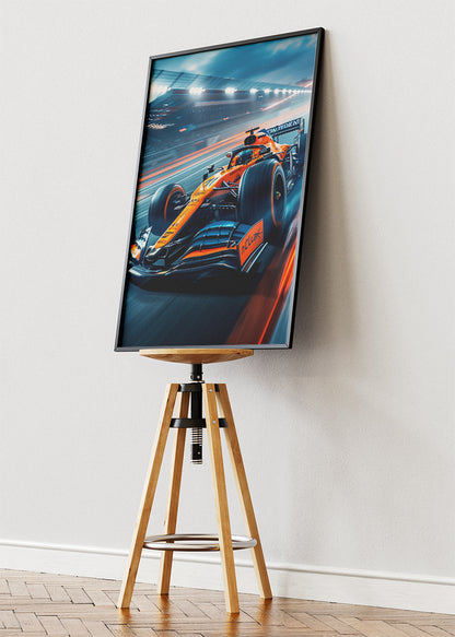 Orange Formula 1 Racing Car Track Poster Canvas & Print – AI PRINT LAB