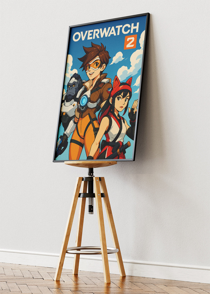 Overwatch 2 Wall Art – Stylised Hero Team Gaming Poster & Canvas