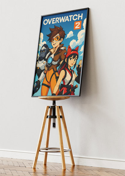 Overwatch 2 Wall Art – Stylised Hero Team Gaming Poster & Canvas