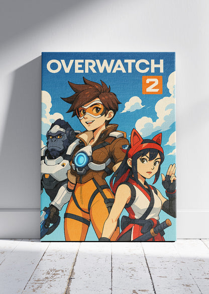 Overwatch 2 Wall Art – Stylised Hero Team Gaming Poster & Canvas