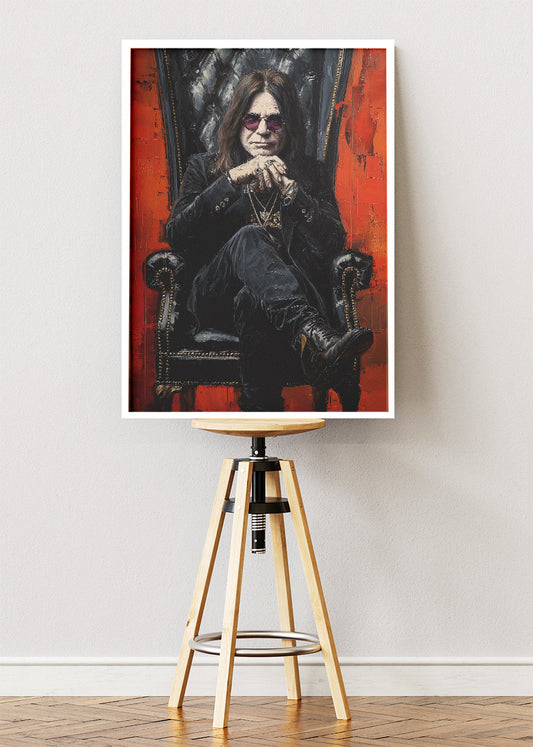 Ozzy Osbourne Portrait Art Print – Rock Legend Throne Artwork Poster & Canvas