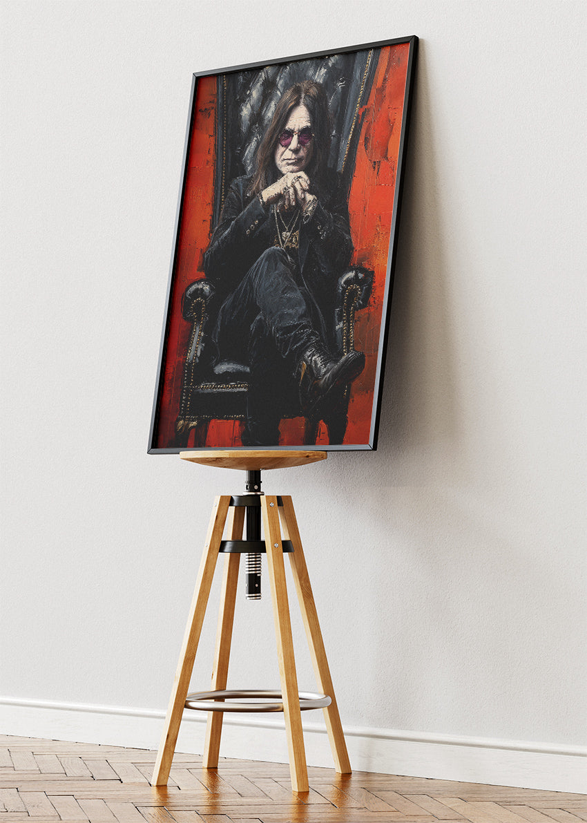 Ozzy Osbourne Portrait Art Print – Rock Legend Throne Artwork Poster & Canvas
