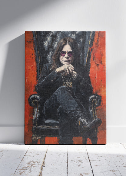 Ozzy Osbourne Portrait Art Print – Rock Legend Throne Artwork Poster & Canvas