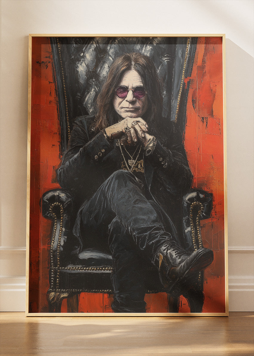 Ozzy Osbourne Portrait Art Print – Rock Legend Throne Artwork Poster & Canvas