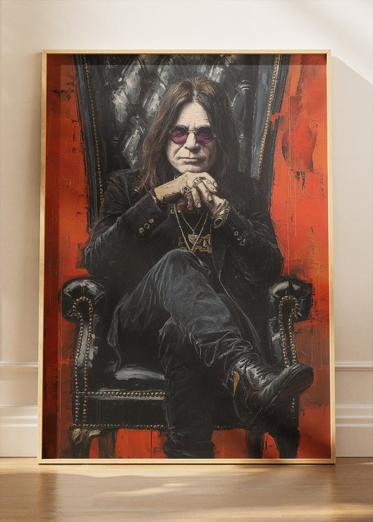 Ozzy Osbourne Portrait Art Print – Rock Legend Throne Artwork Poster & Canvas