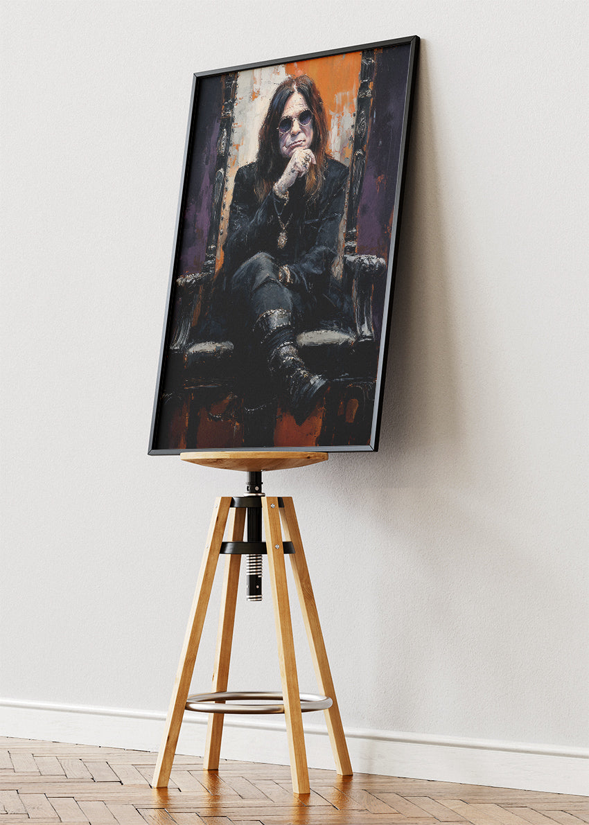 Ozzy Osbourne Rock Icon Throne Portrait Wall Art Poster & Canvas Print
