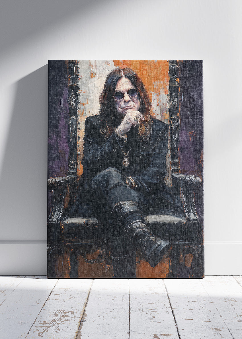 Ozzy Osbourne Rock Icon Throne Portrait Wall Art Poster & Canvas Print