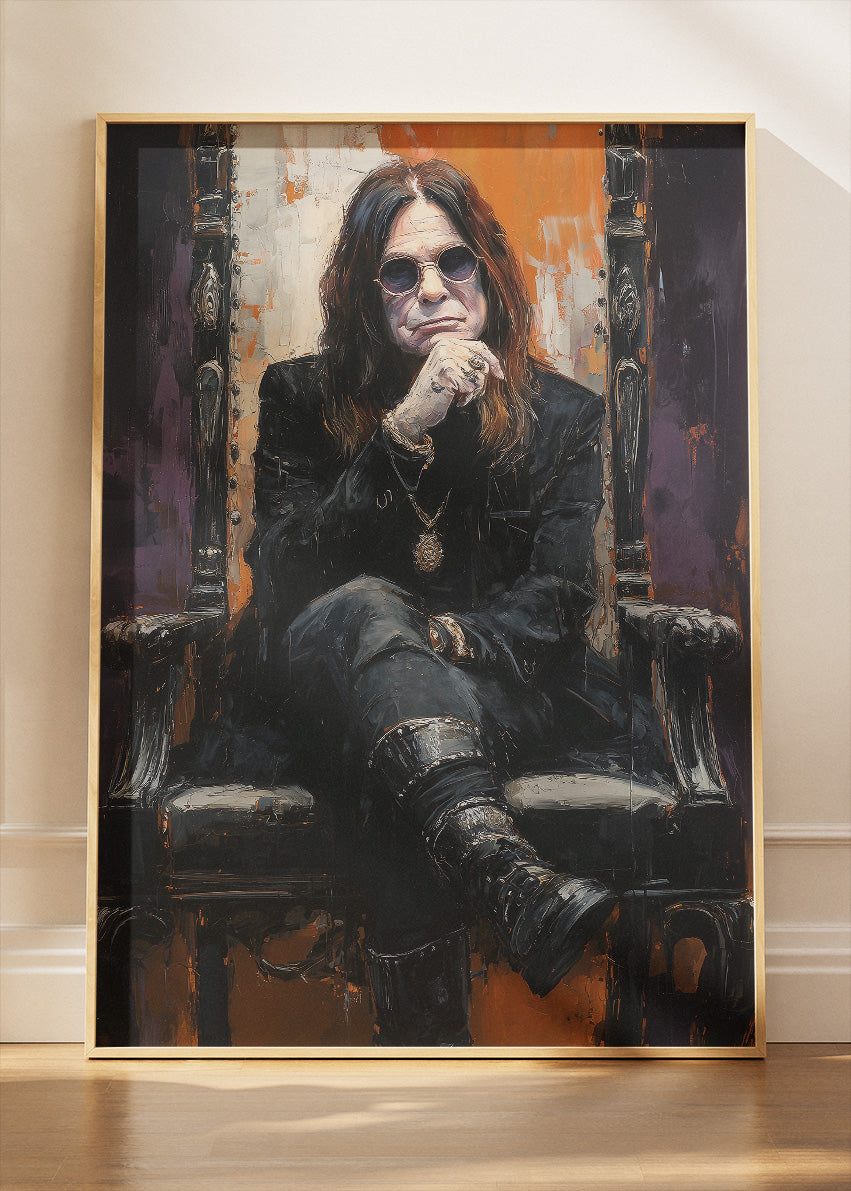 Ozzy Osbourne Rock Icon Throne Portrait Wall Art Poster & Canvas Print