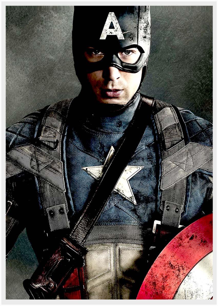 P102 Captain America Canvas Art Prints, Posters, and Wall Art Superhero Collection