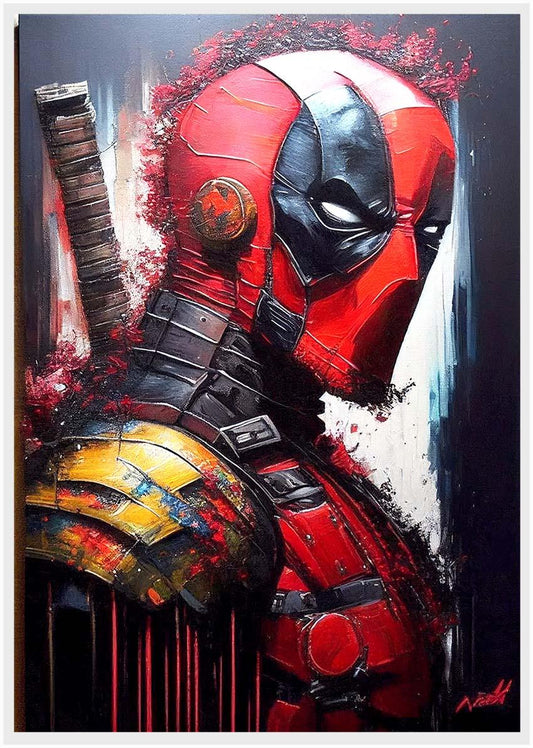 P170 Deadpool AI Artistry Printed Designs on Canvas Art Prints, Posters, and Wall Art Superhero Collection