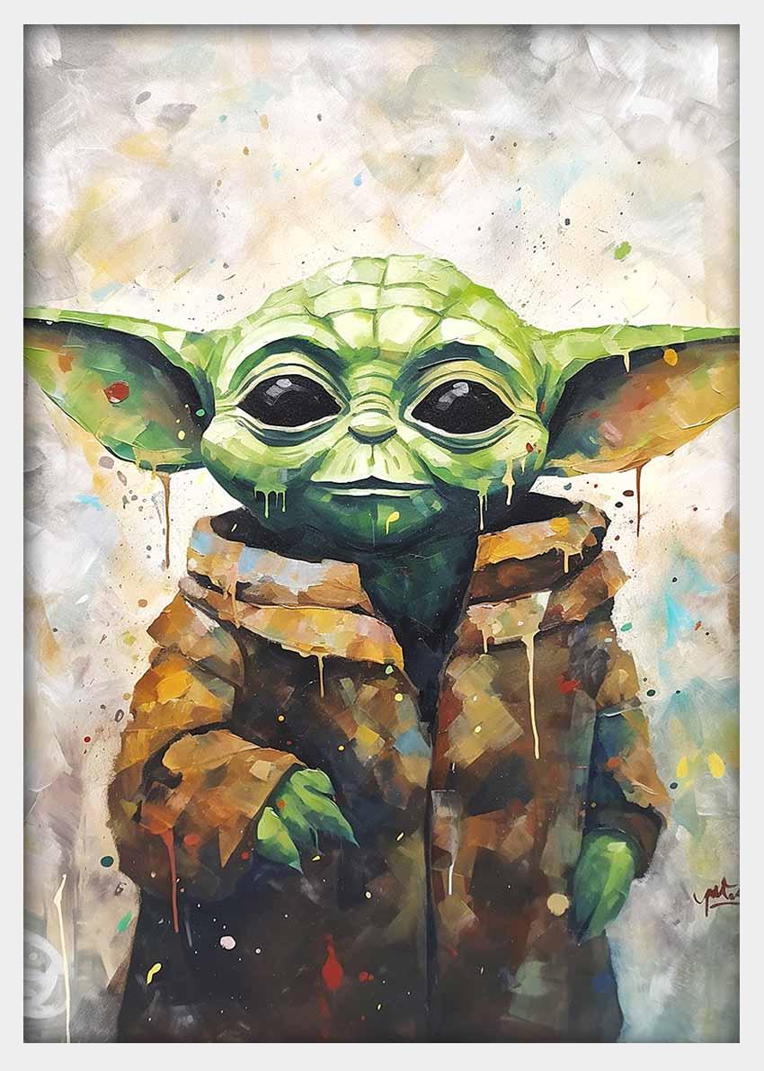 P279 Din Grogu Canvas Art Prints, Posters, and Wall Art Fantasy & Sci-Fi Collection