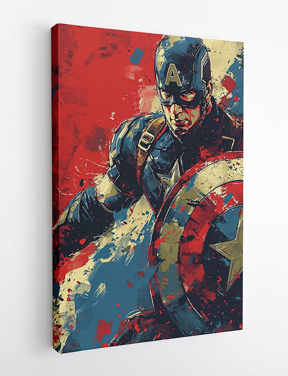 P341 – Captain America Canvas Art Prints, Posters, and Wall Art – Superhero Collection
