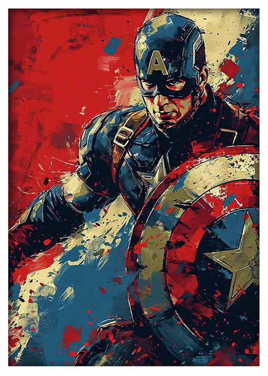 P341 – Captain America Canvas Art Prints, Posters, and Wall Art – Superhero Collection