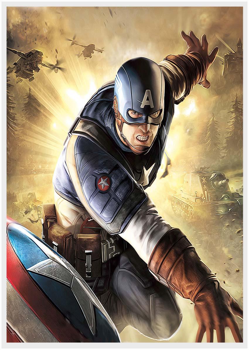 P47 Captain America Canvas Art Prints, Posters, and Wall Art Superhero Collection