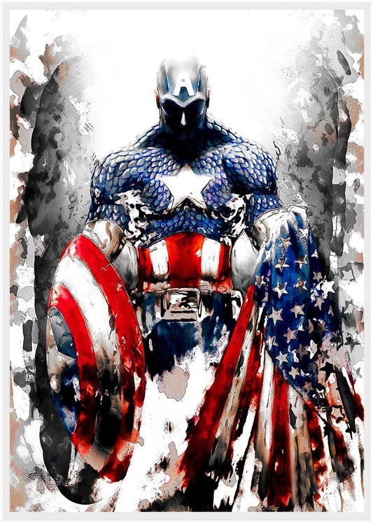 P57 Captain America Canvas Art Prints, Posters, and Wall Art Superhero Collection