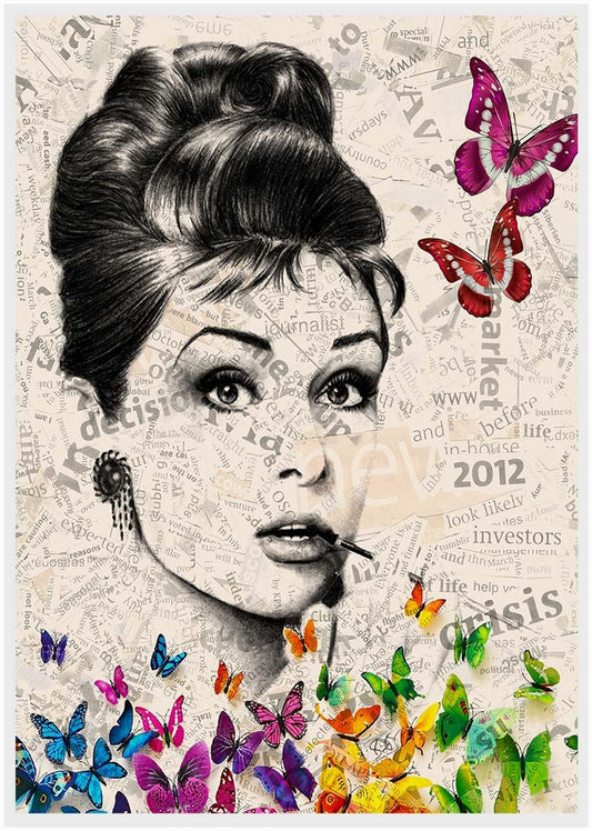 P82 Audrey Hepburn Canvas Art Prints, Posters, and Wall Art Pop Art Collection
