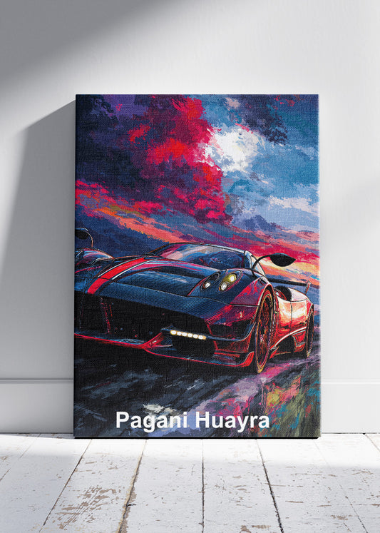 Pagani Huayra Night Performance Canvas Print & Poster – Exotic Hypercar Wall Art – AI PRINT LAB