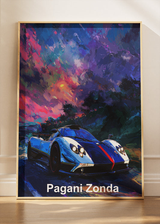 Pagani Zonda Artistic Sunset Canvas Print & Poster – Luxury Hypercar Wall Art – AI PRINT LAB