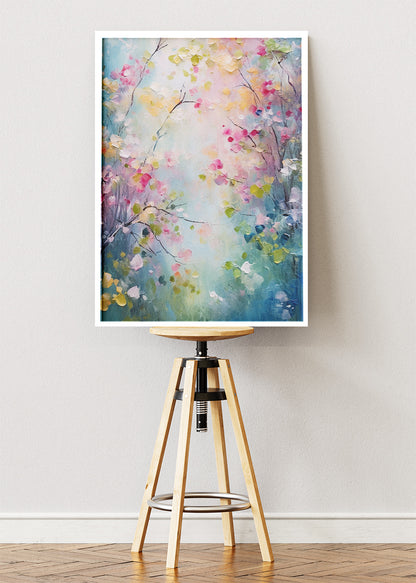 Pastel Blossom Garden Abstract Floral Canvas & Poster Print – AI PRINT LAB