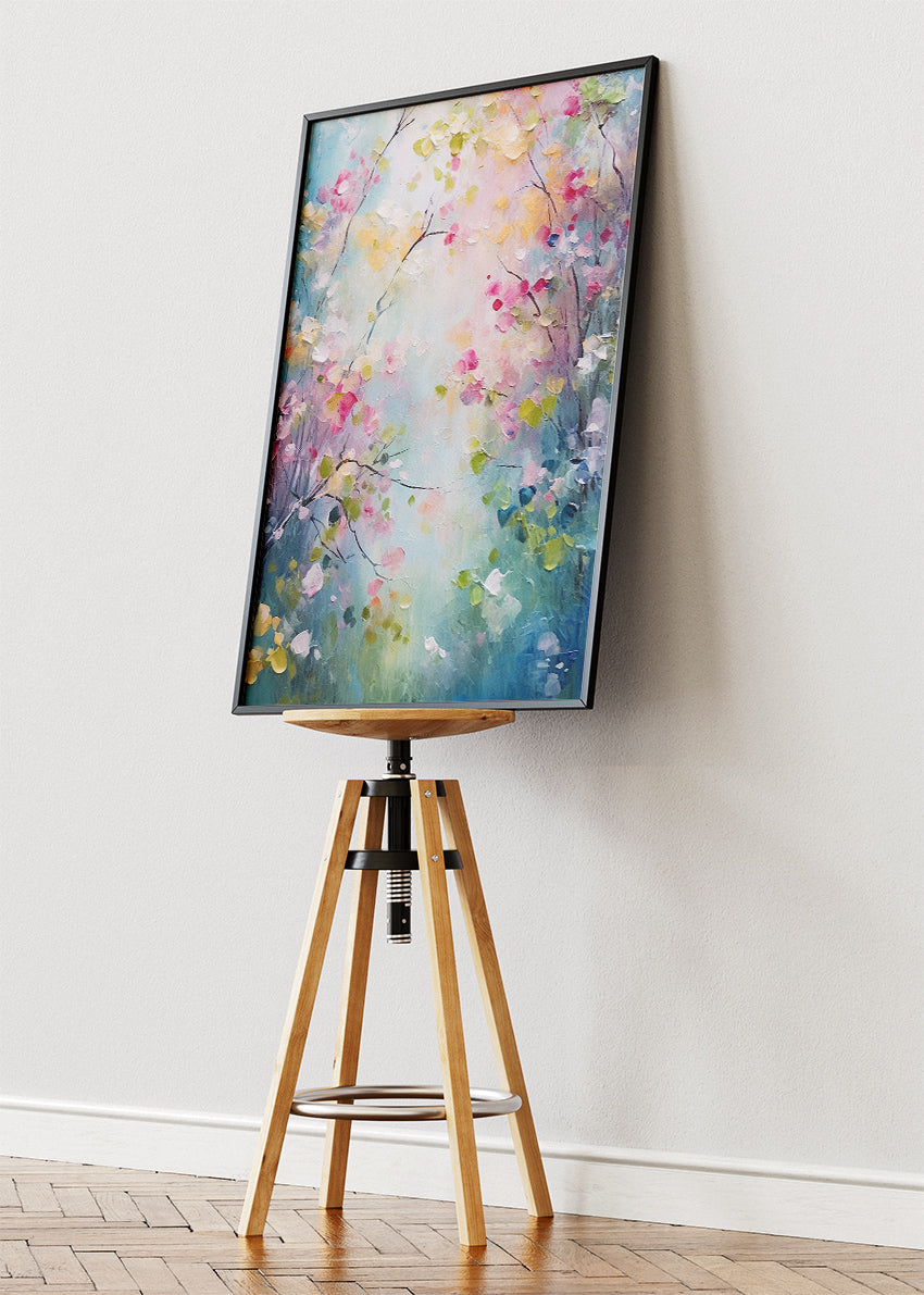 Pastel Blossom Garden Abstract Floral Canvas & Poster Print – AI PRINT LAB