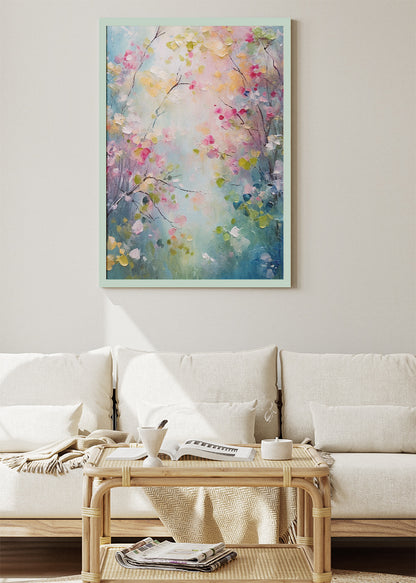 Pastel Blossom Garden Abstract Floral Canvas & Poster Print – AI PRINT LAB