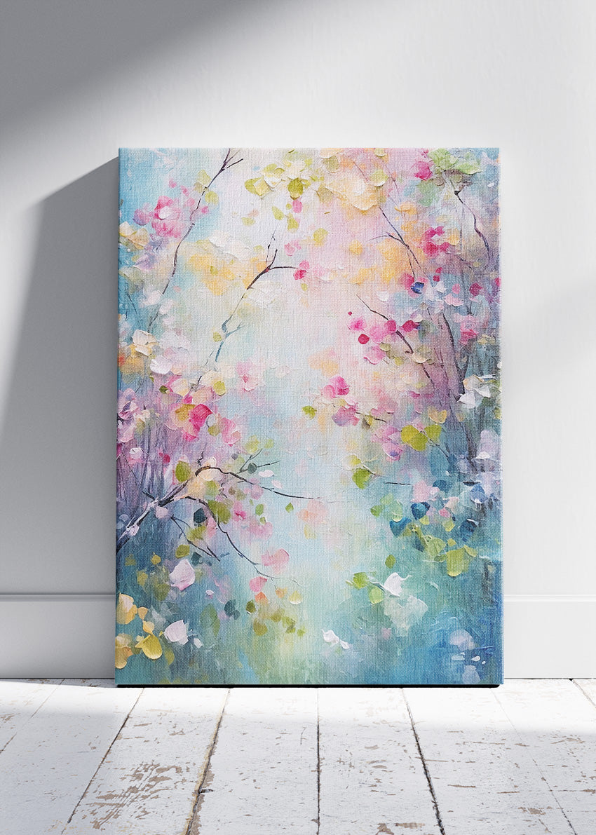 Pastel Blossom Garden Abstract Floral Canvas & Poster Print – AI PRINT LAB