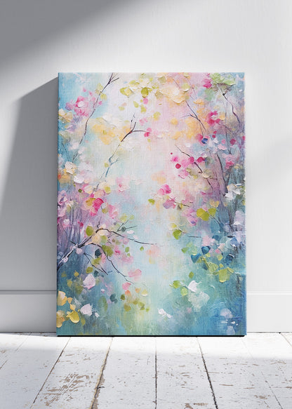 Pastel Blossom Garden Abstract Floral Canvas & Poster Print – AI PRINT LAB